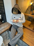 DAXUEN Light grey heathered long-sleeved Henley shirt — model photo