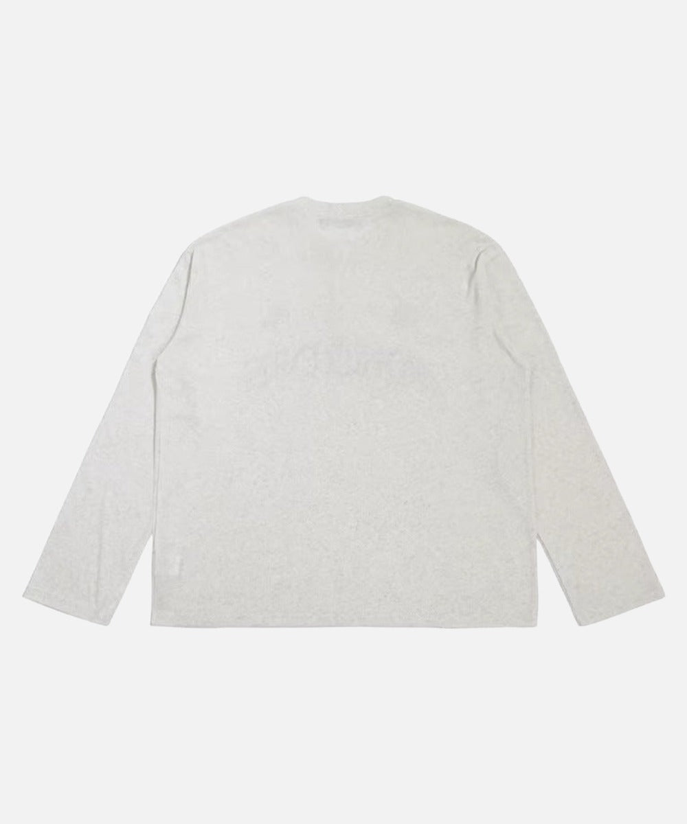 DAXUEN Light grey heathered long-sleeved Henley shirt