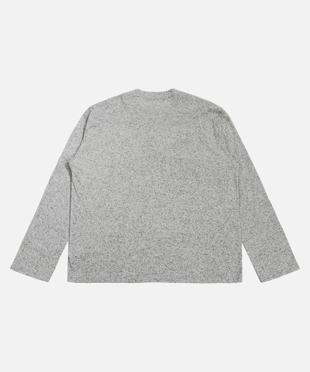 DAXUEN Light grey heathered long-sleeved Henley shirt