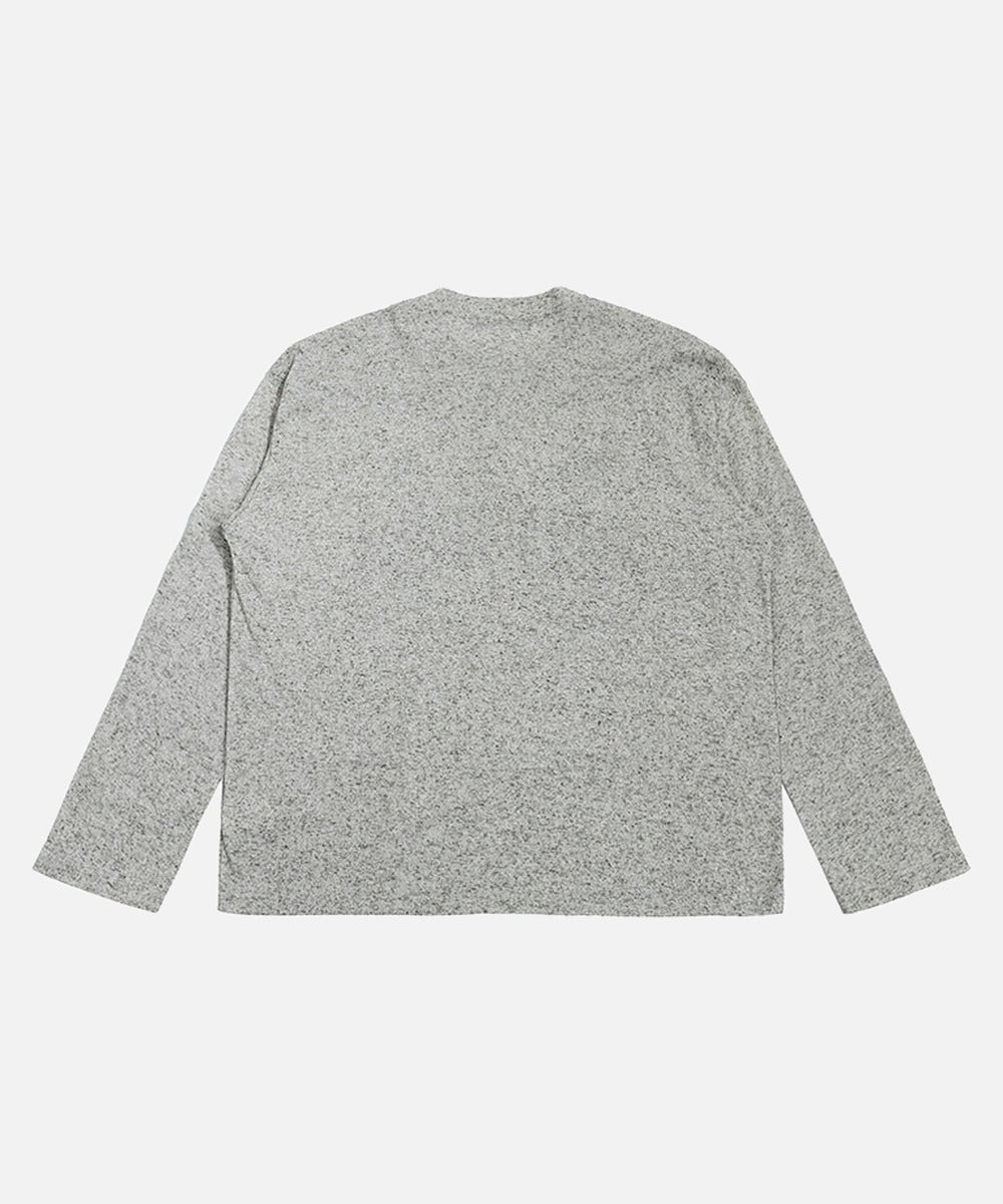 DAXUEN Light grey heathered long-sleeved Henley shirt