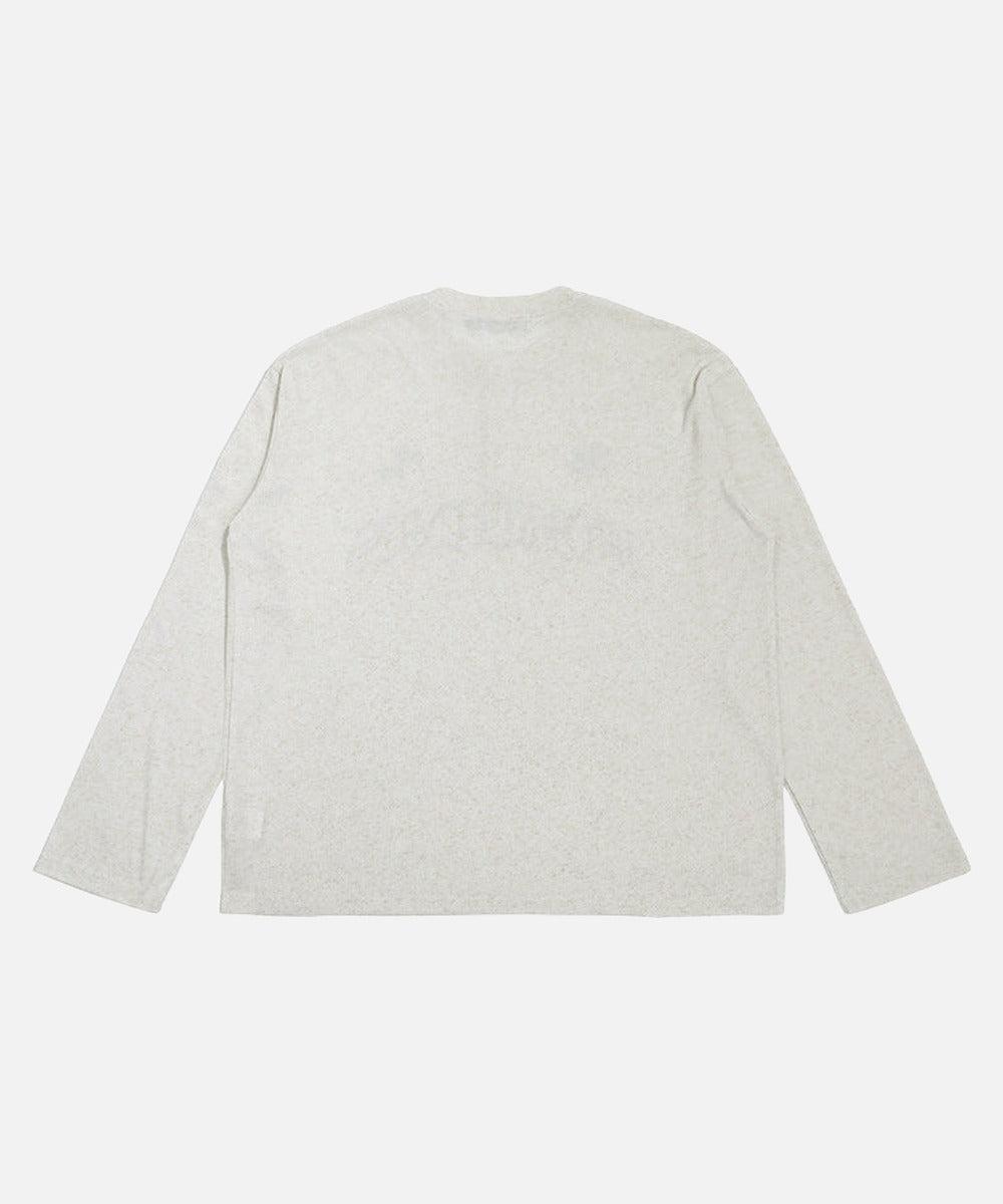 DAXUEN Light grey heathered long-sleeved Henley shirt