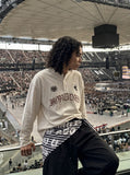 DAXUEN Long-sleeved Henley top with graphic design — model photo