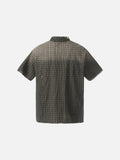 DAXUEN Oversized plaid button-up shirt with frayed edges