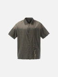 DAXUEN Oversized plaid button-up shirt with frayed edges