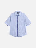 DAXUEN Men's short-sleeved button-up shirt with stripes