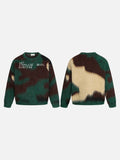 DAXUEN camouflage fuzzy knit sweater