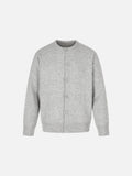 DAXUEN light heathered grey fuzzy knit long-sleeve cardigan
