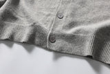DAXUEN light heathered grey fuzzy knit long-sleeve cardigan