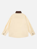 DAXUEN cream oversized tie-dye graphic crew neck sweater