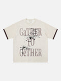 DAXUEN Relaxed-fit graphic t-shirt with stylized text