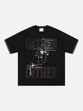DAXUEN Relaxed-fit graphic t-shirt with stylized text