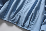 DAXUEN light blue gathered back detail shirt jacket
