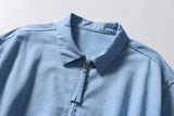DAXUEN light blue gathered back detail shirt jacket