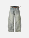 DAXUEN light blue distressed wide-leg jeans with geometric paneling