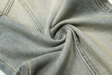 DAXUEN light blue distressed wide-leg jeans with geometric paneling
