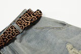 DAXUEN light blue distressed wide-leg jeans with geometric paneling