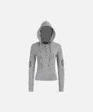 DAXUEN Long sleeve hooded top with geometric graphics