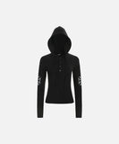 DAXUEN Long sleeve hooded top with geometric graphics