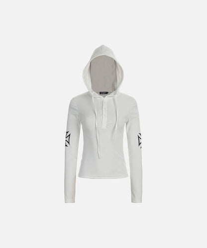 DAXUEN Long sleeve hooded top with geometric graphics