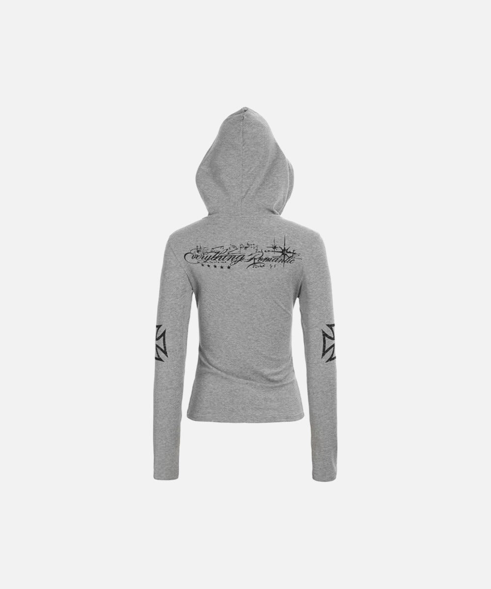 DAXUEN Long sleeve hooded top with geometric graphics