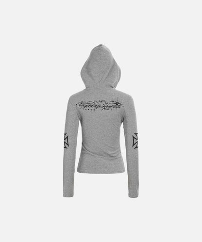 DAXUEN Long sleeve hooded top with geometric graphics