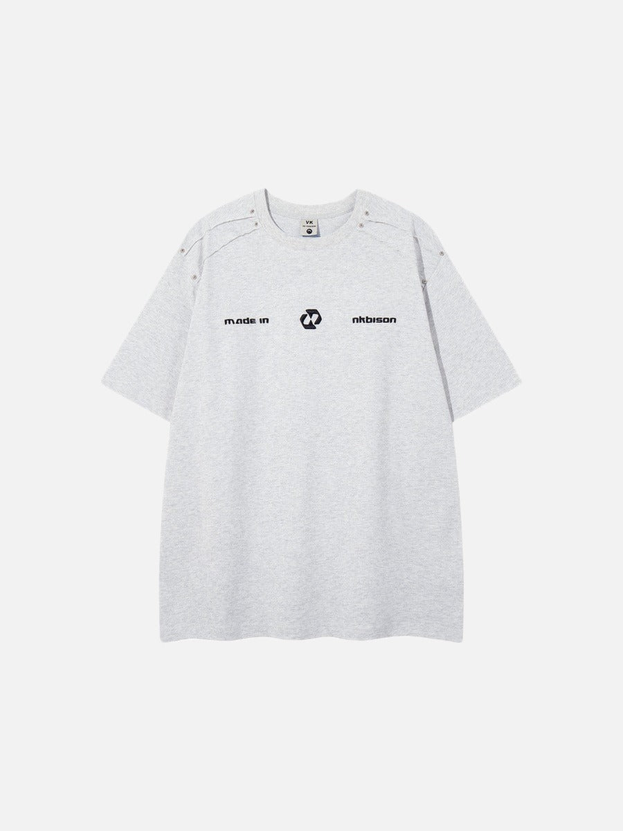DAXUEN Oversized short-sleeve T-shirt with geometric logo