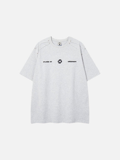 DAXUEN Oversized short-sleeve T-shirt with geometric logo