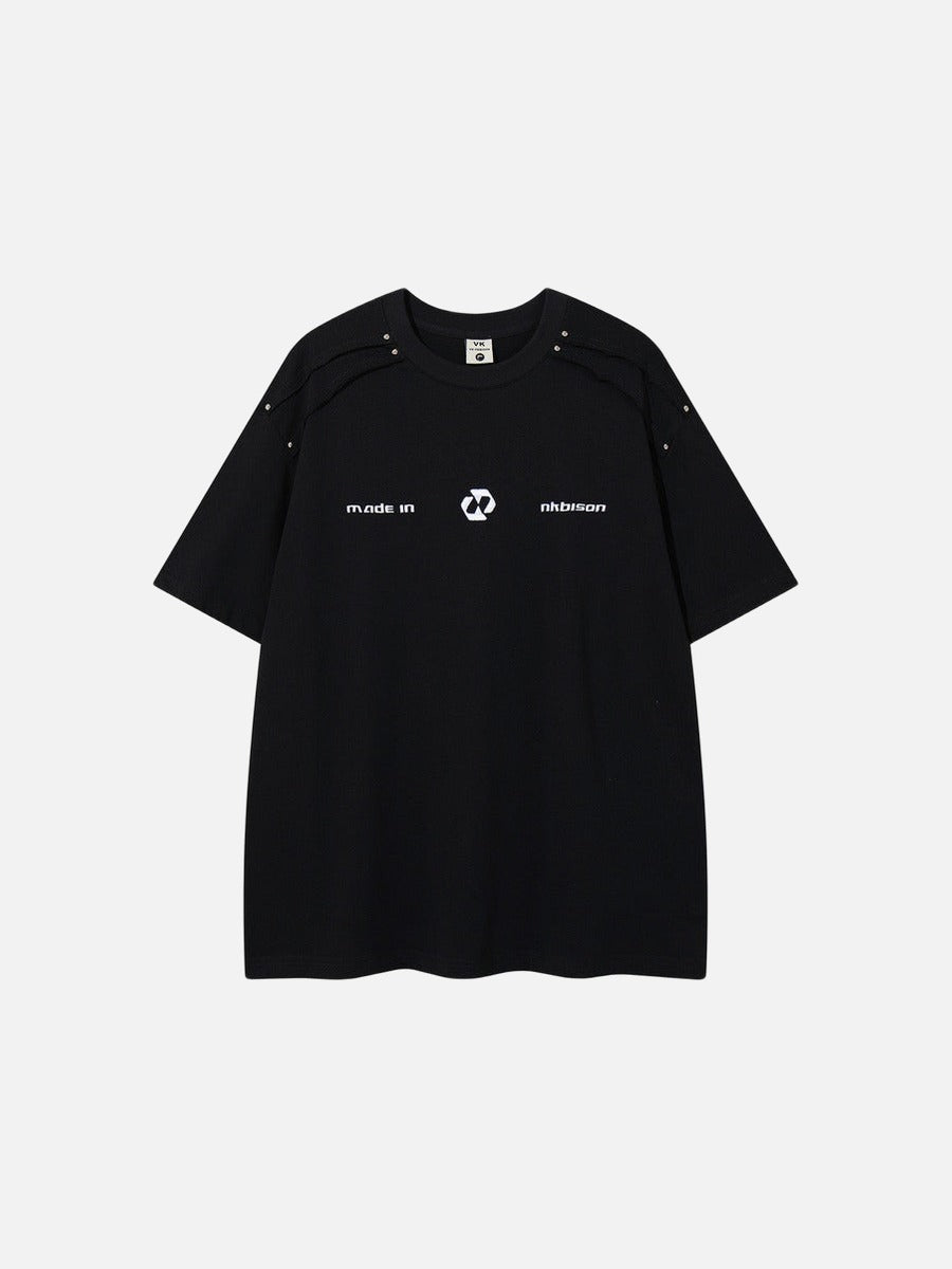 DAXUEN Oversized short-sleeve T-shirt with geometric logo