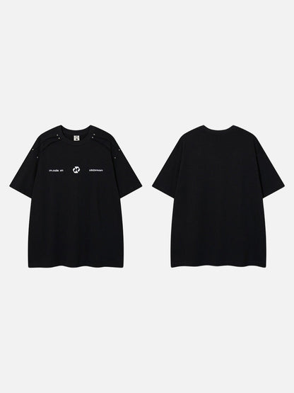 DAXUEN Oversized short-sleeve T-shirt with geometric logo