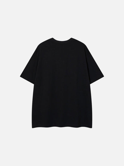 DAXUEN Oversized short-sleeve T-shirt with geometric logo
