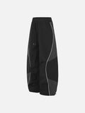 DAXUEN Wide-leg track pants with geometric color-blocked panels