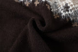 DAXUEN dark grey oversized geometric-patterned knit cardigan