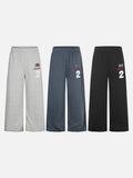 DAXUEN black geometric star graphic wide-leg sweatpants