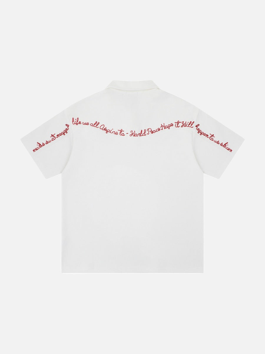 DAXUEN Short-sleeved loose-fitting polo shirt with embroidery