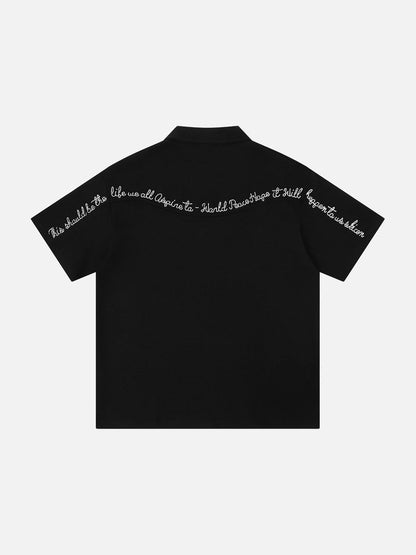 DAXUEN Short-sleeved loose-fitting polo shirt with embroidery