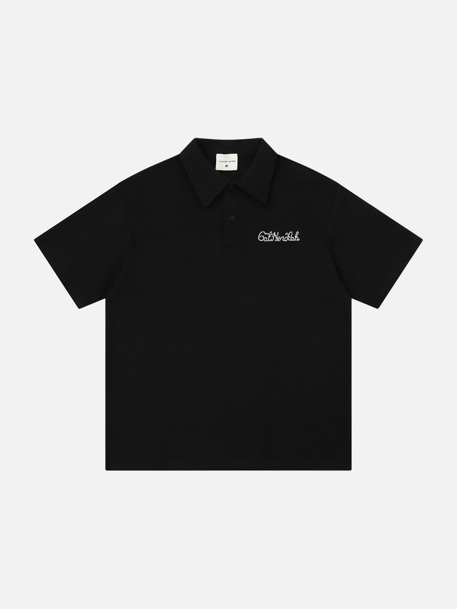 DAXUEN Short-sleeved loose-fitting polo shirt with embroidery