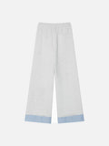 DAXUEN Gingham apple embroidered wide-leg pants