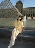 DAXUEN Gingham button-up shirt with teddy bear pendant — model photo