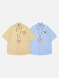 DAXUEN Gingham button-up shirt with teddy bear pendant