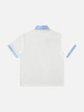 DAXUEN Short-sleeved polo shirt with gingham collar and cuffs