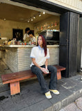 DAXUEN Short-sleeved polo shirt with gingham collar and cuffs — model photo