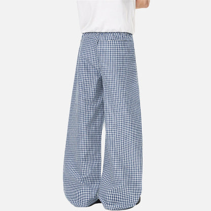 DAXUEN Wide-leg gingham trousers