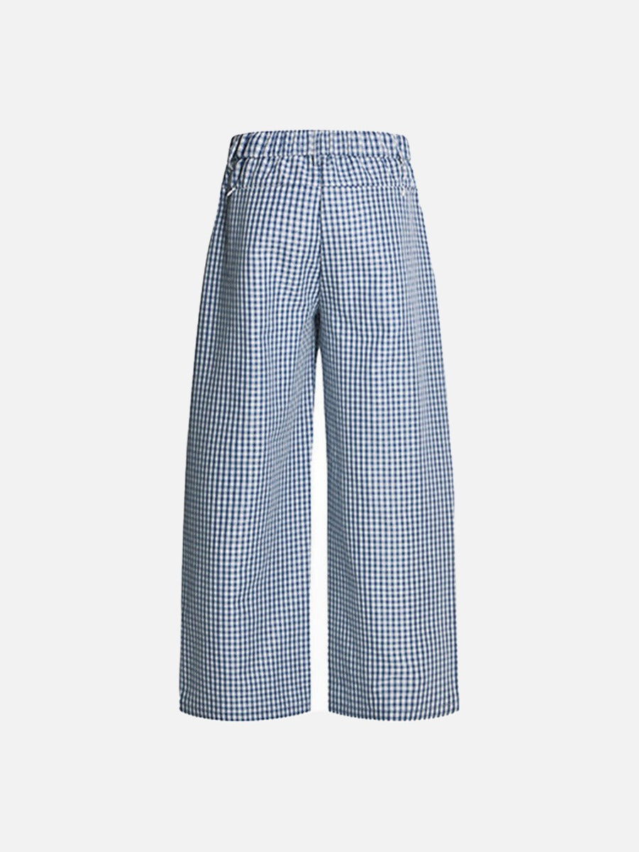 DAXUEN Wide-leg gingham trousers