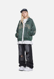 Distressed Embroidered Zip Hoodie - Hoodie