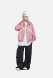 Distressed Embroidered Zip Hoodie - Hoodie