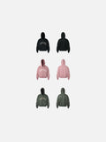 Distressed Embroidered Zip Hoodie - Hoodie
