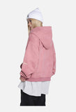 Distressed Embroidered Zip Hoodie - Hoodie
