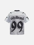 DAXUEN Distressed V-neck short sleeve top with graphic print