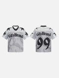 DAXUEN Distressed V-neck short sleeve top with graphic print