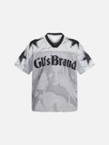 DAXUEN Distressed V-neck short sleeve top with graphic print